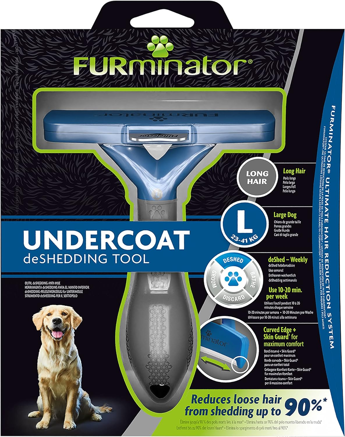 Furminator Undercoat Medium Long Hair Dog, Dogs, Stainless Steel Deshedding Edge, 23-41 Kg, 5Cm Hair or Longer image number 4