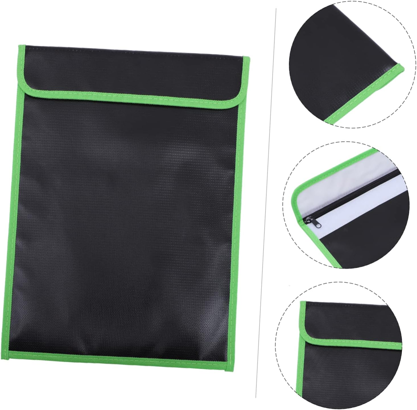 Housoutil 1Pc Fire Resistant Document Bag Capacity File Storage Pouch for Office Travel Smooth Zipper Design for Safeguarding Passports Certificates Valuables image number 6