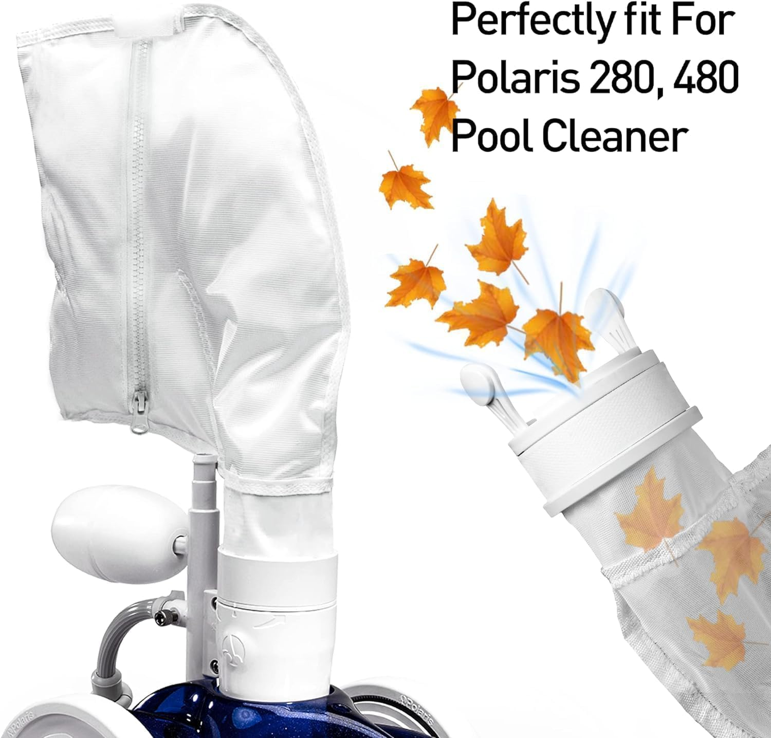 2 PCS Pool Cleaner All Purpose Bag, Fits Polaris 280, 480 Pool Cleaner Zippered All Purpose, Pool Spa Part Zippered Bag Replacement, Pool Spa Part Zippered Bag Replacement for Polaris 280, 480