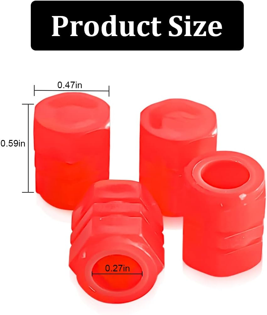 12PCS Fluorescent Car Tire Valve Stem Caps, Auto Corrosion Resistant Wheel Valve Cover, Luminous Illuminated Glow in the Dark, Car Decor Accessories Universal for SUV, Trucks, Car (Red(1)) - Blue/Flag image number 5