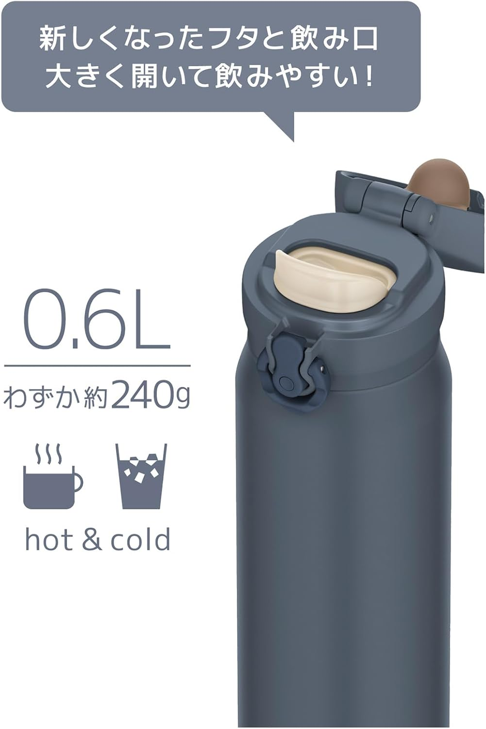 Thermos JNL-S600 MLGY Vacuum Insulated Portable Mug, 20.3 Fl Oz (600 Ml), Mineral Gray image number 6