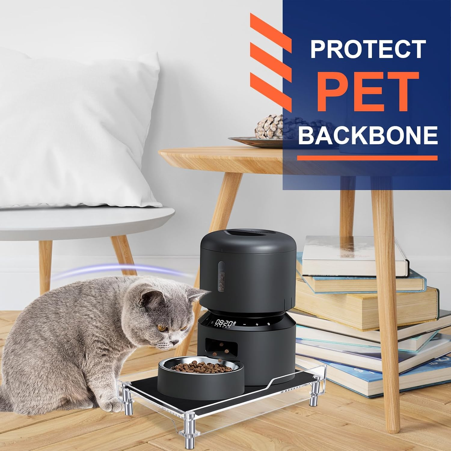 Beautyflier Raised Dog Feeder Stand Elevated Holder for Automatic Cat & Dog Feeders Pet Water Bowl Dispenser Stand Adjustable Fits Small Jugs Holds 5KG, Black (Holder ONLY) image number 3