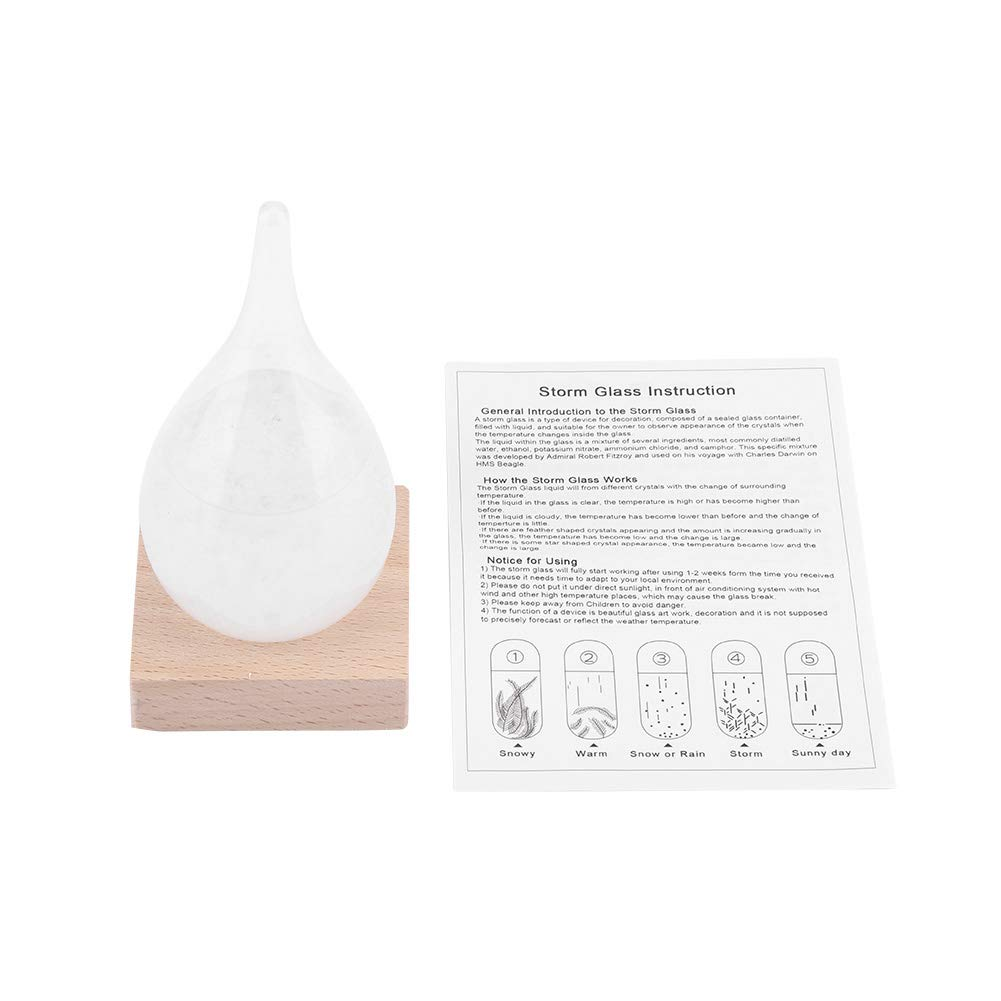 Glass Creative Drop-Shaped Glass Bottle Desktop Weather Station Weather Predictor Stations image number 1