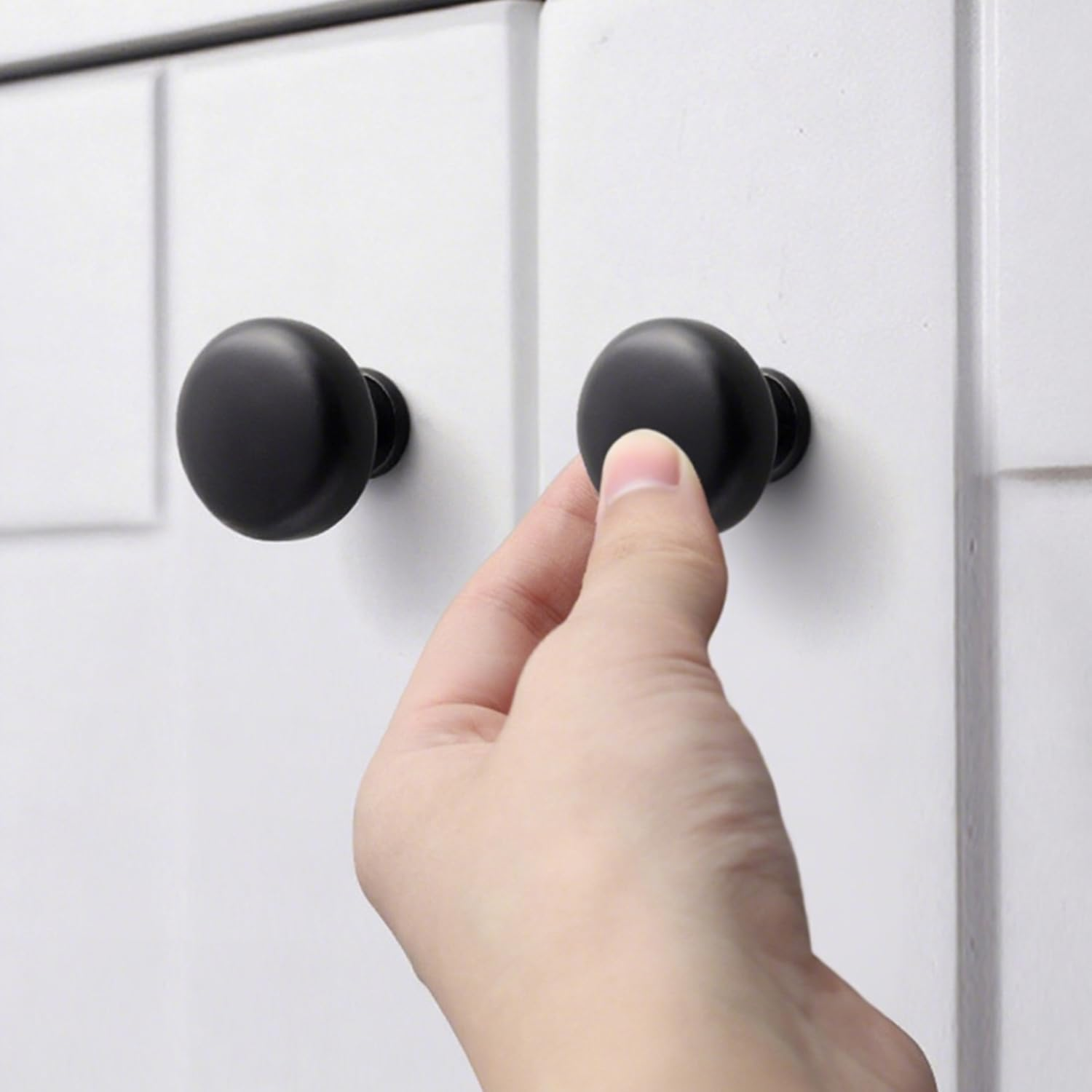 Winbay 8 Pack Cabinet Knobs, Solid Furniture Handles, 50G per Kitchen Pull, for Dresser, Drawer, Cupboard and Wardrobe, Heavy Duty Zinc Alloy Material, Matte Black image number 6