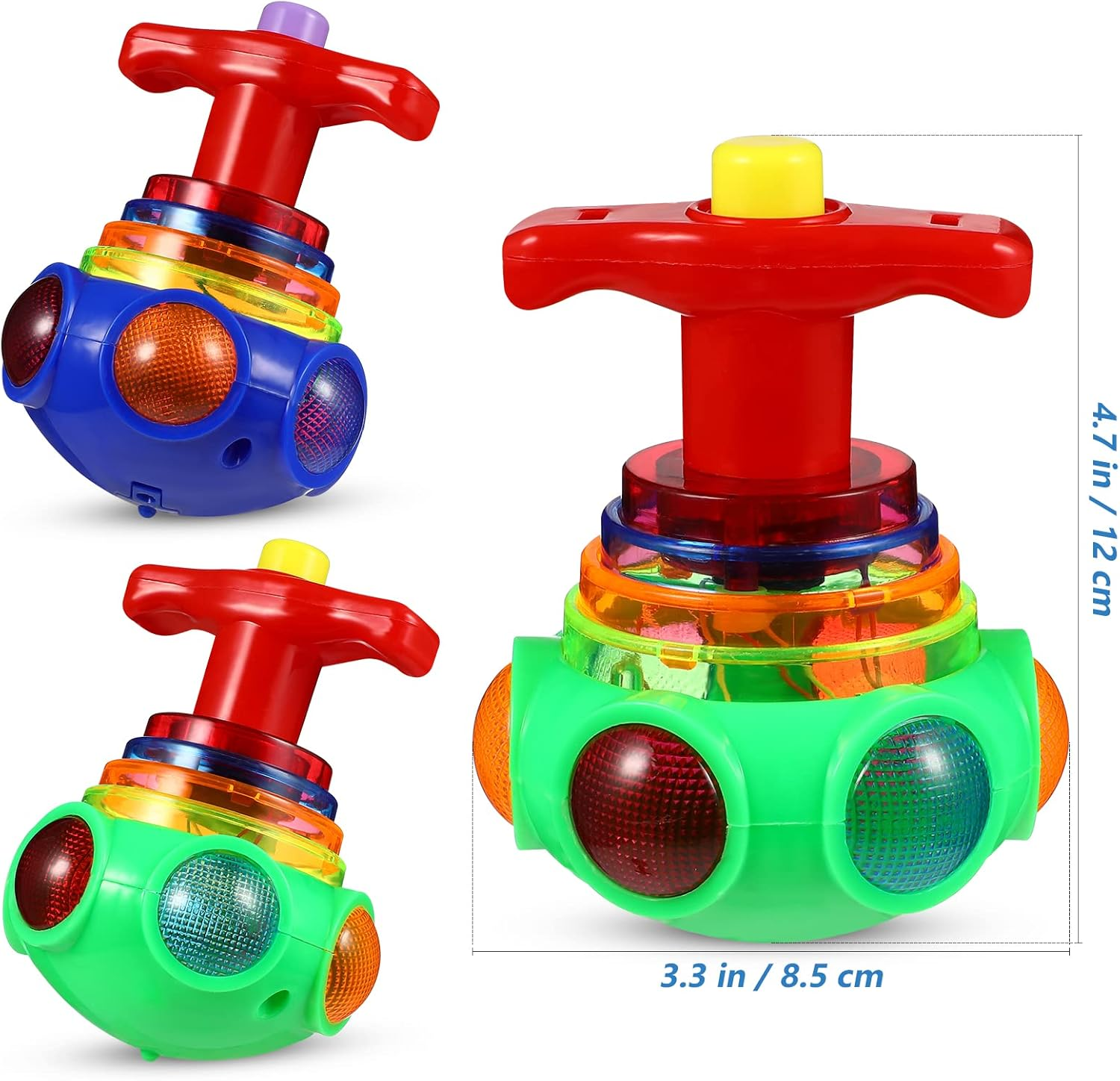 TOYANDONA 3Pcs Spinning Top, LED Light up Flashing Music Spinning Top Party Favors for Kids