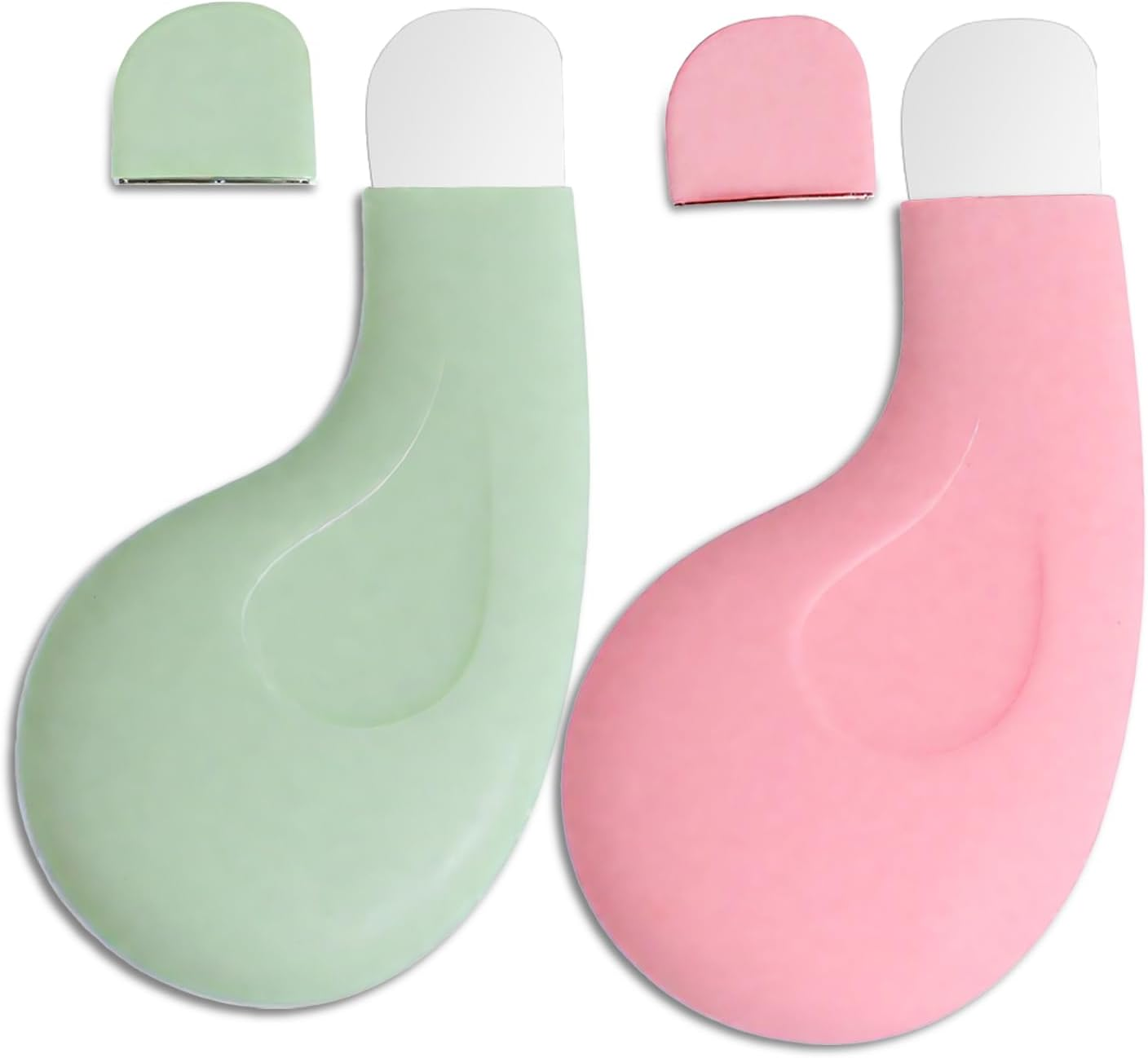 Hzqzaoan 2Pcs Blackhead Remover Tool, Silicone Face Scraper for Cleansing, Skin Scrubber Face Spatula, Face Black Head Remover for Nose, Skin Care Tools for Women/Men, Acne Pore Cleaner (Green + Pink) image number 1