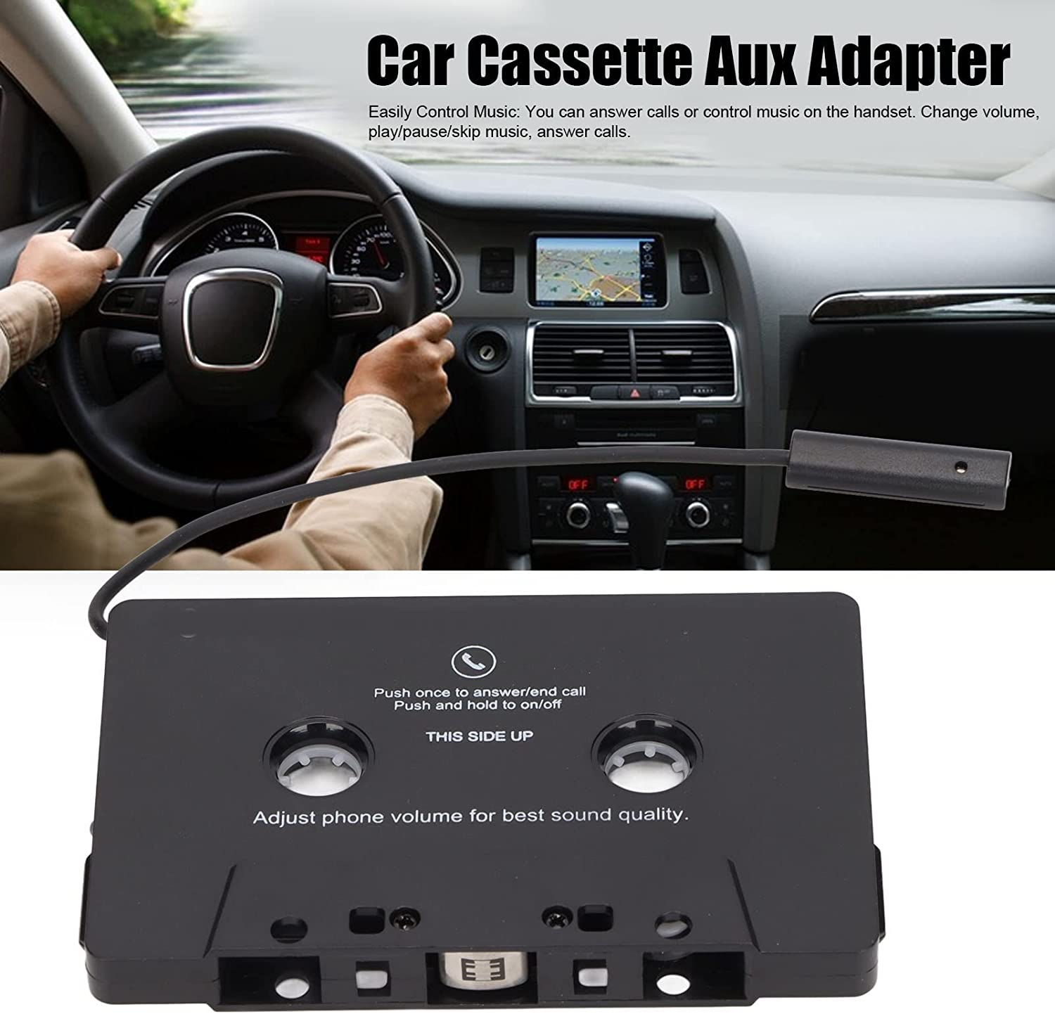 Cassette Bluetooth Adapter for Car Audio, Receiver Supports Phone, Tablet, MP3 Player, Audio Aux Adapter with Bluetooth 5.0 image number 5