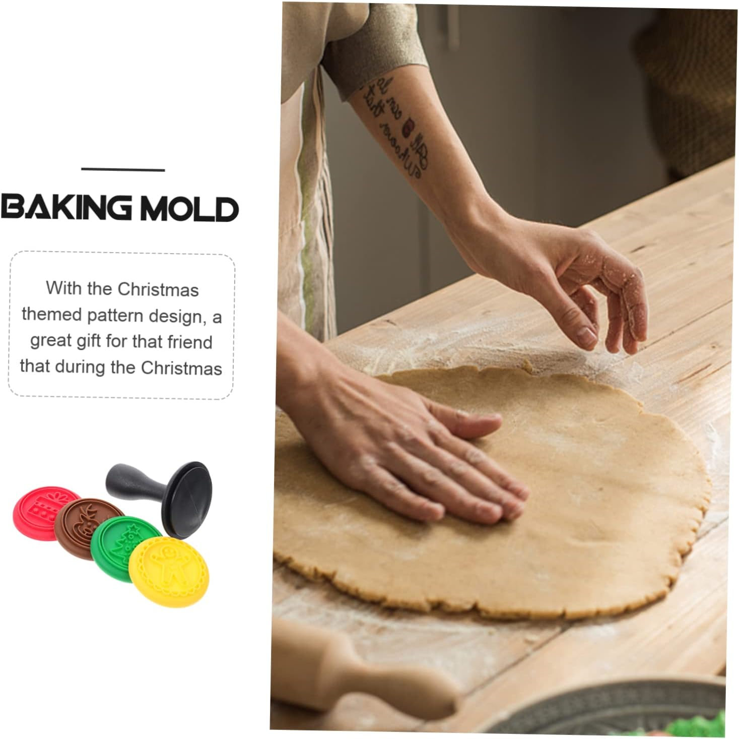 MAGICLULU Silicone Cookie Stamp Mold for Christmas Baking Cookie Stamps Molds Biscuit for Home DIY Baking Tools Random Style image number 6