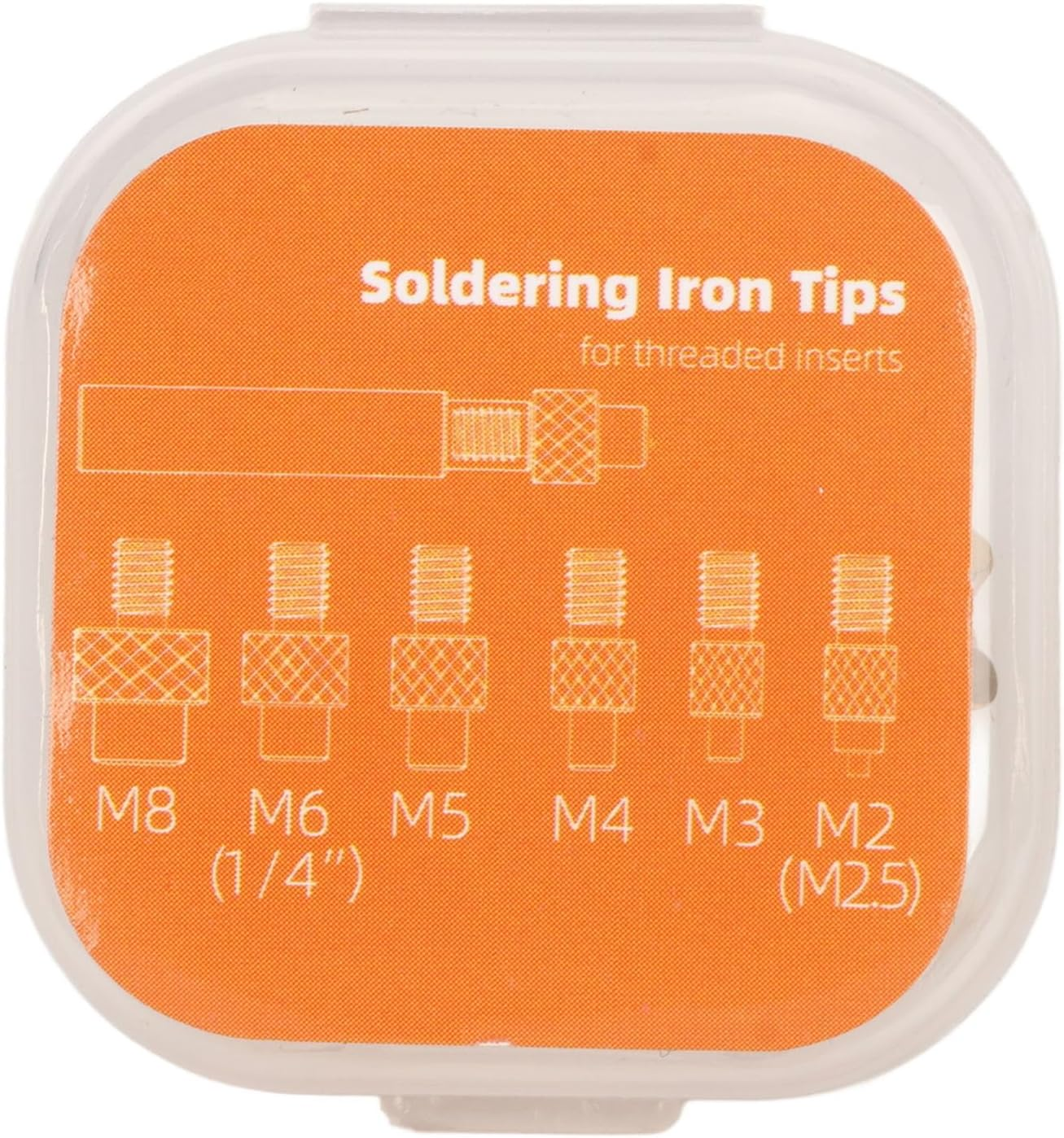 Heat Set Insert Tool, Tips for Threaded Inserts M2 M2.5 M3 M4 M5 M6 M8, 6 X Soldering Iron Tips for 3D Printer Users, Press Tool for Plastic 3D Printer Components image number 6