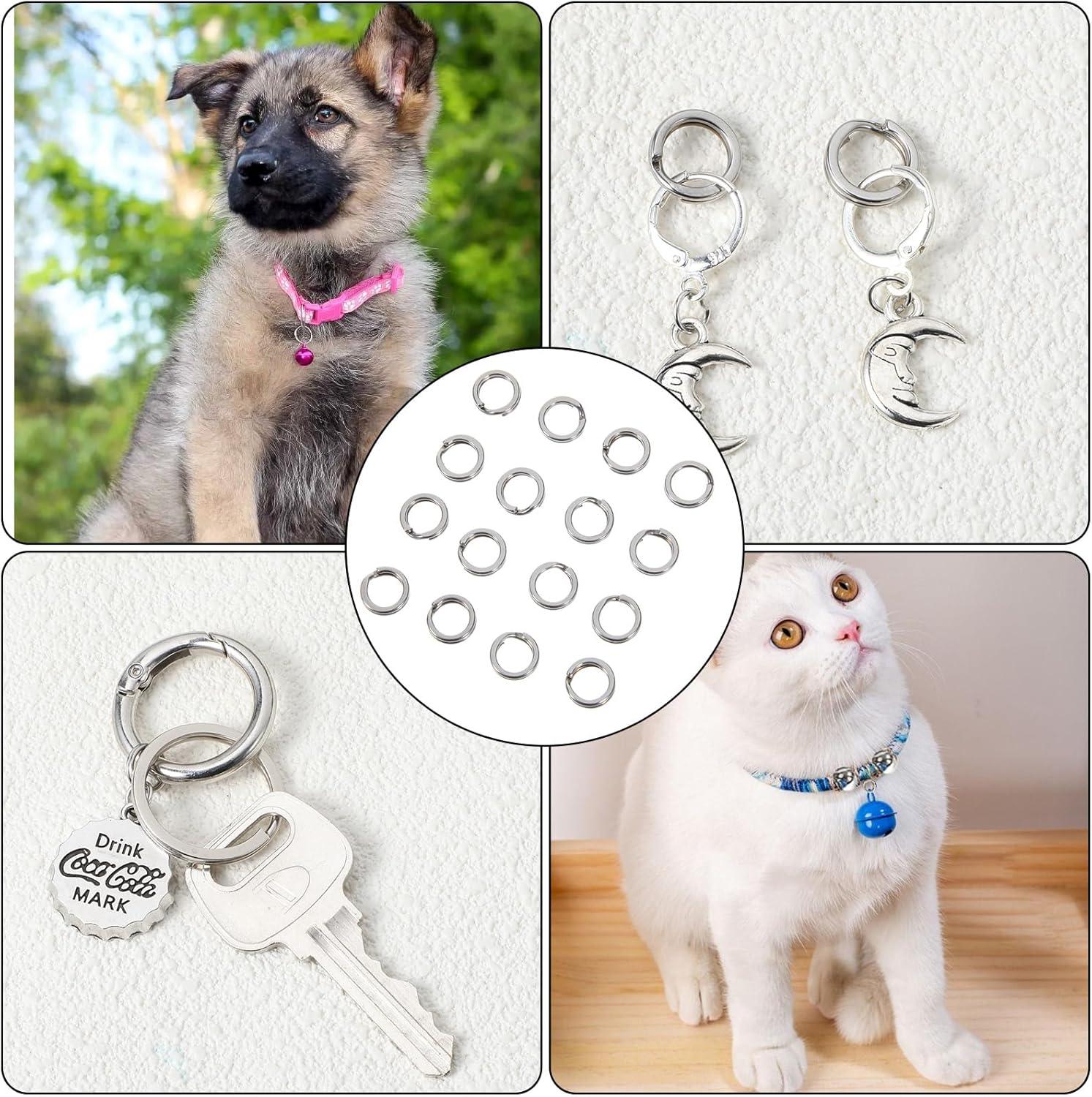 50 Pcs Mini Key Rings 10Mm Stainless Steel Split Rings Jewelry Making Open Jump Rings Pet Collar Connector Small Thin Keychain Attachment for Car Keys Craft DIY Pendant Charm Bracelet Strap Repair image number 5