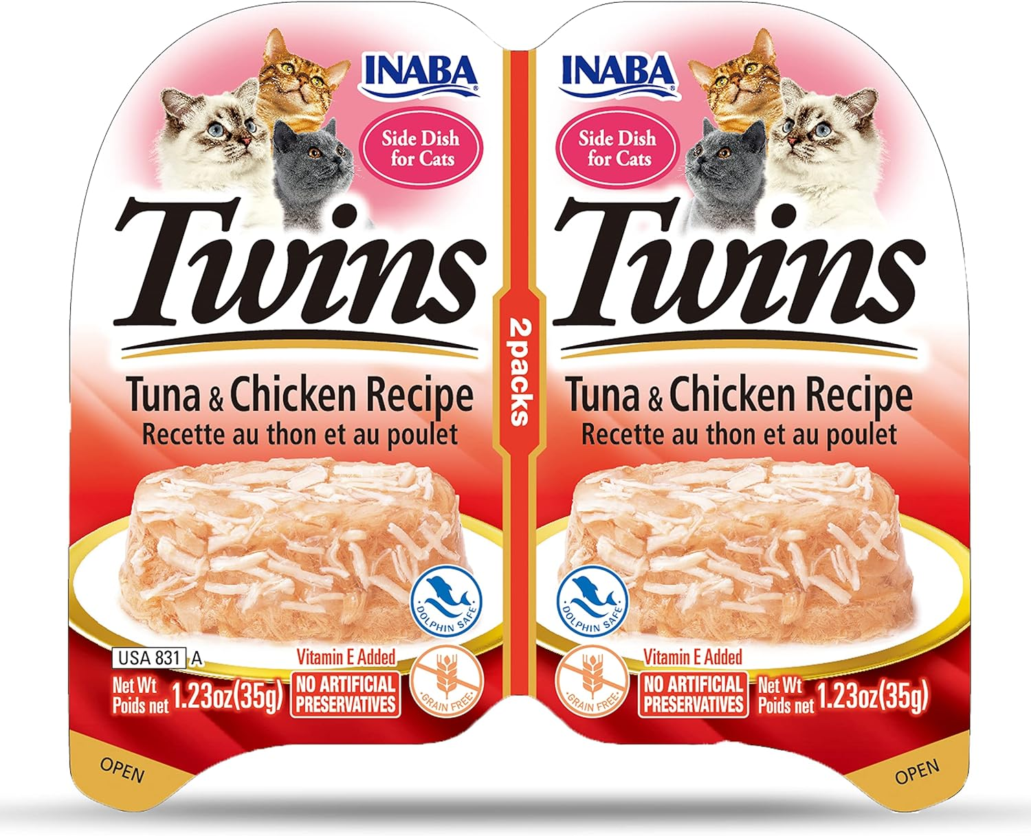 Inaba Cat Twins Tuna and Chicken Cat Treat, 70 G (Pack of 6) image number 1