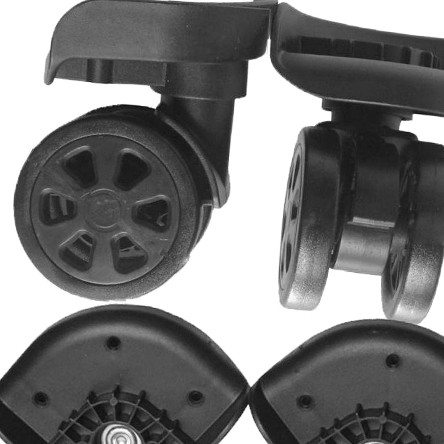 WEIMEI - Swivel Castor Wheels, Heavy Duty Swivel Wheels Trolley Furniture Caster, Swivel Wheel Replacement Luggage Travel Suitcase Wheels (Black) image number 3