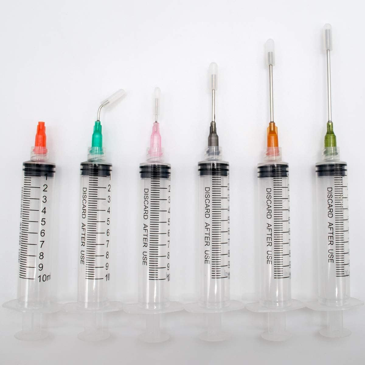 Syringe Set with Blunt Needle, 1Ml 3Ml 5Ml 10Ml 20Ml Syringes with 14G 15G 16G 18G 20G Blunt Needles and Syringe Cap for DIY Craft Glue Refill Industrial Use (80Pcs) image number 6