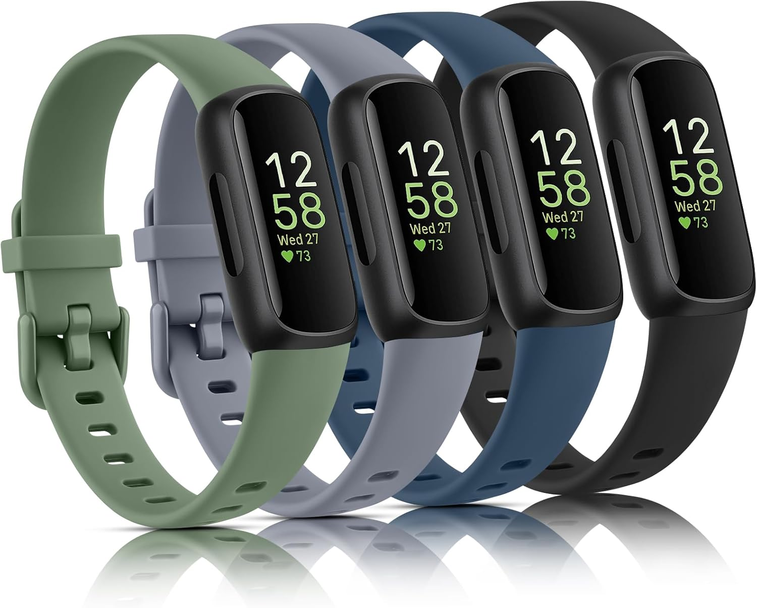 Leonids for Fitbit Inspire 3 Bands Women Men, 4 Pack Soft Sport Straps Compatible with Fitbit Inspire 3 Fitness Tracker