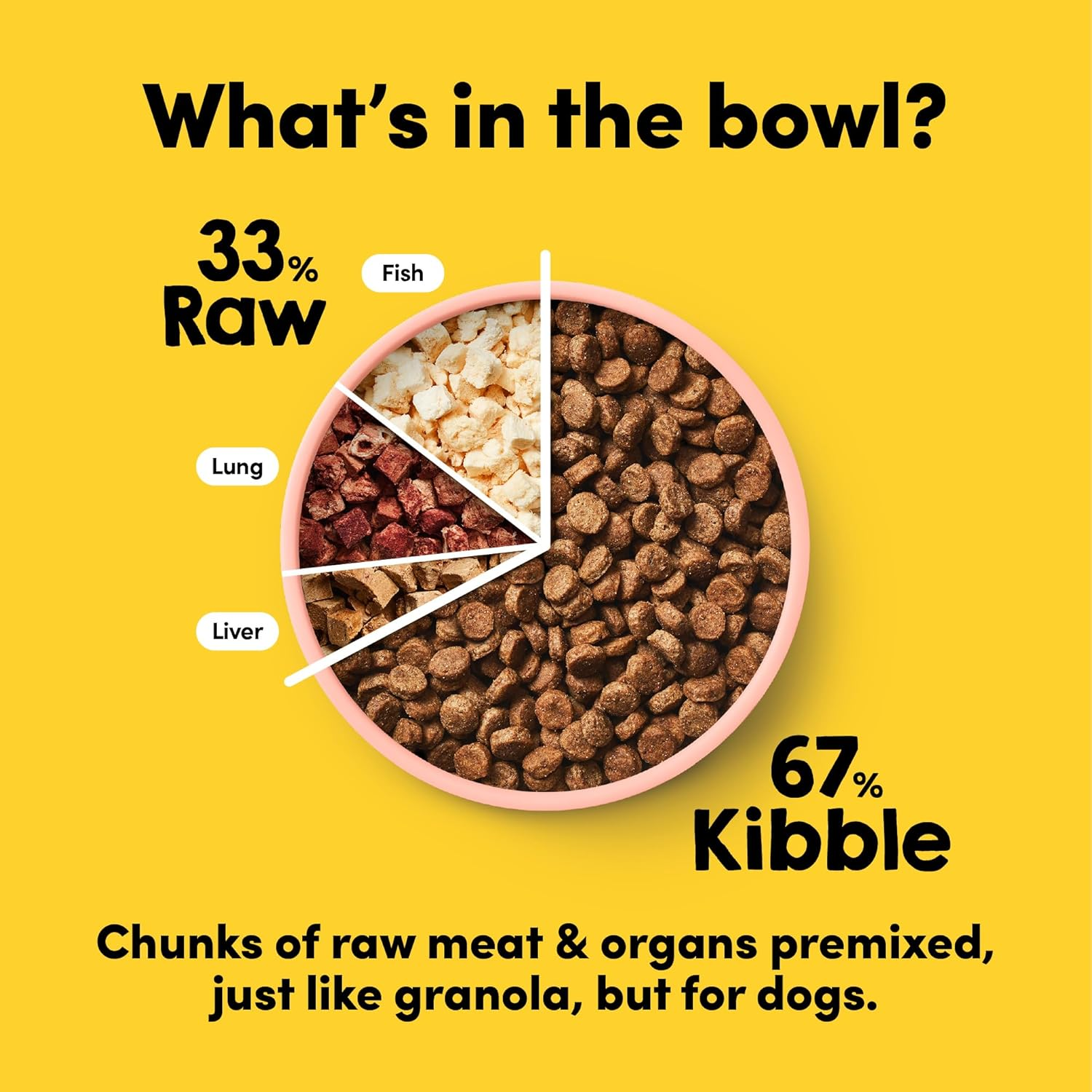 Rawmix33 Premium Freeze-Dried Raw Ocean Fish Recipe Dog Food, Protein Rich, Includes Kibble, Non-Gmo, No Wheat or Corn, 2Kg image number 4