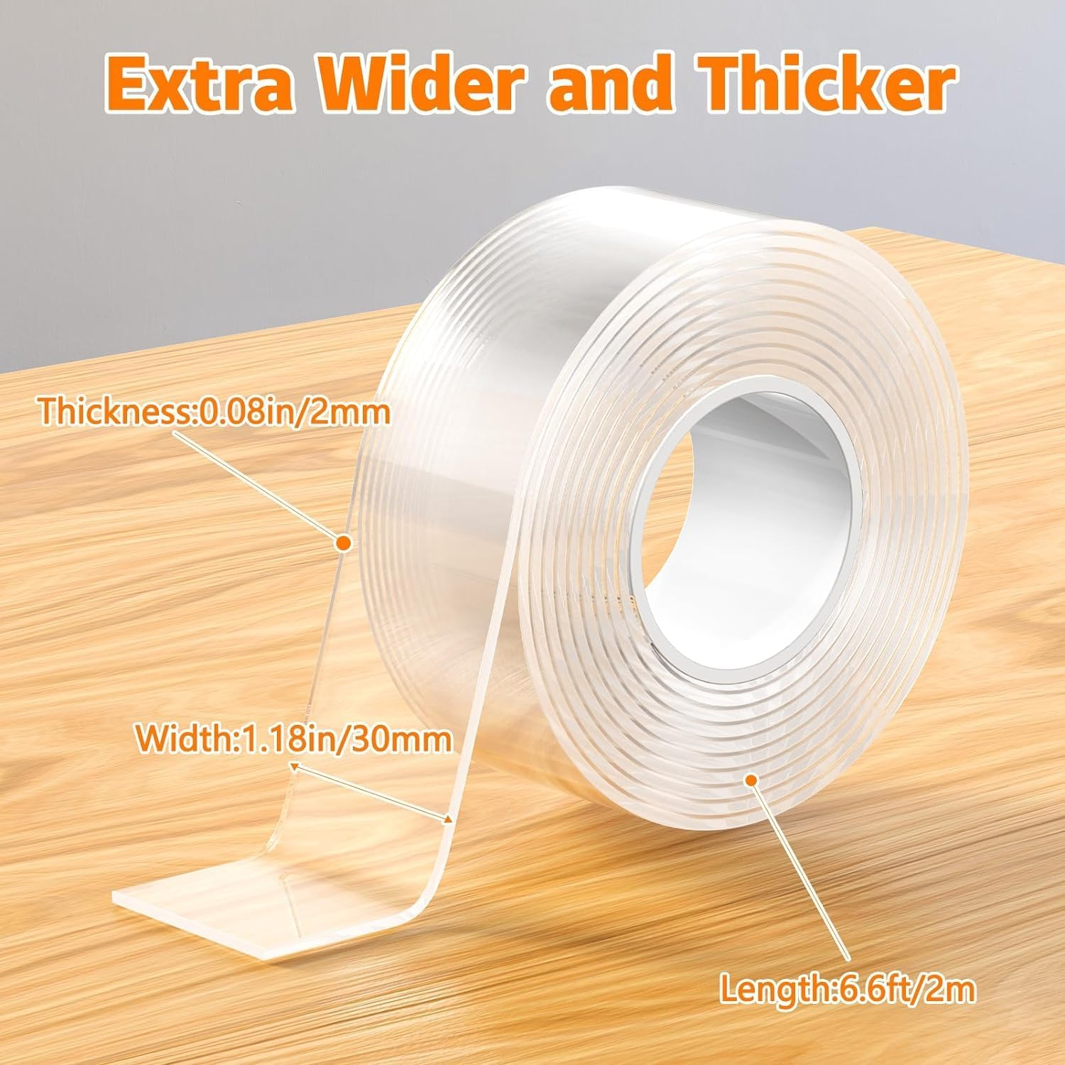 Edge Protector Strip Clear, 6.6FT Edge Protector for Baby,Baby Proofing Corner Protectors,Furniture Corner Guard & Edge Safety Bumpers,Soft Corner Protectors with Strong Adhesion 1.18In Width