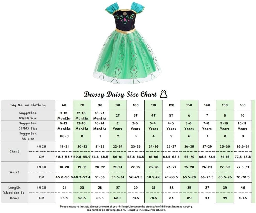 Dressy Daisy Ice Princess Coronation Green Costume Tulle Dress with Accessories for Baby Toddler Kids Girls Halloween Birthday Party Fancy Outfit image number 2
