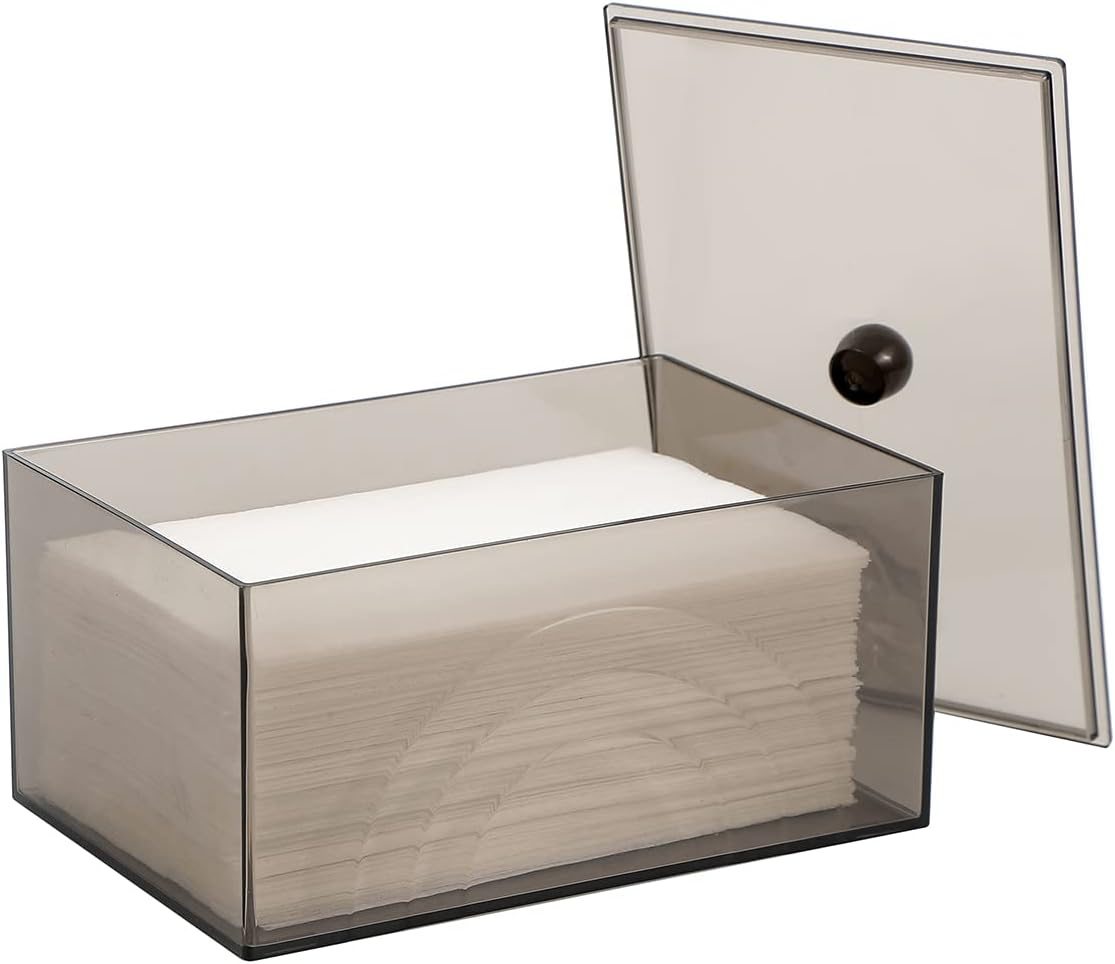 Zoocatia Farmhouse Laundry Dryer Sheet Holder Clear Detergent Pods Container Dryer Balls Dispenser with Lid, Organization and Storage Box for Laundry Room, Bedroom, Desk, (WEN451-1)