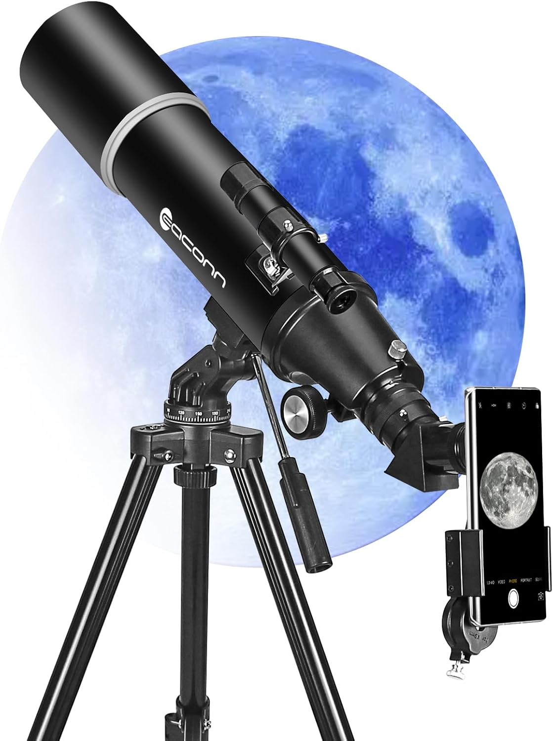 Telescopes for Adults Astronomy, 80Mm Aperture 600Mm Refractor Telescope for Kids & Beginners, Compact and Portable Travel Telescopio with Backpack image number 1