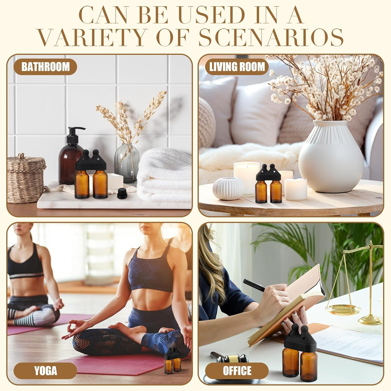 Chunful Essential Oil Inhaler, Double Bottle Leakproof Double Hole Aroma Nasal Inhaler Cap Mini Perfume Dispenser Bottle for Enhances Aromatherapy image number 3