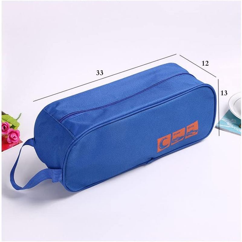 AIMALL Waterproof Portable Shoe Bag with Handle, Travel Storage Case for Shoes, Sports, Toiletries, and Cosmetics, Clear View Window, 13 X 4.72 X 5.12 Inches - Blue image number 2