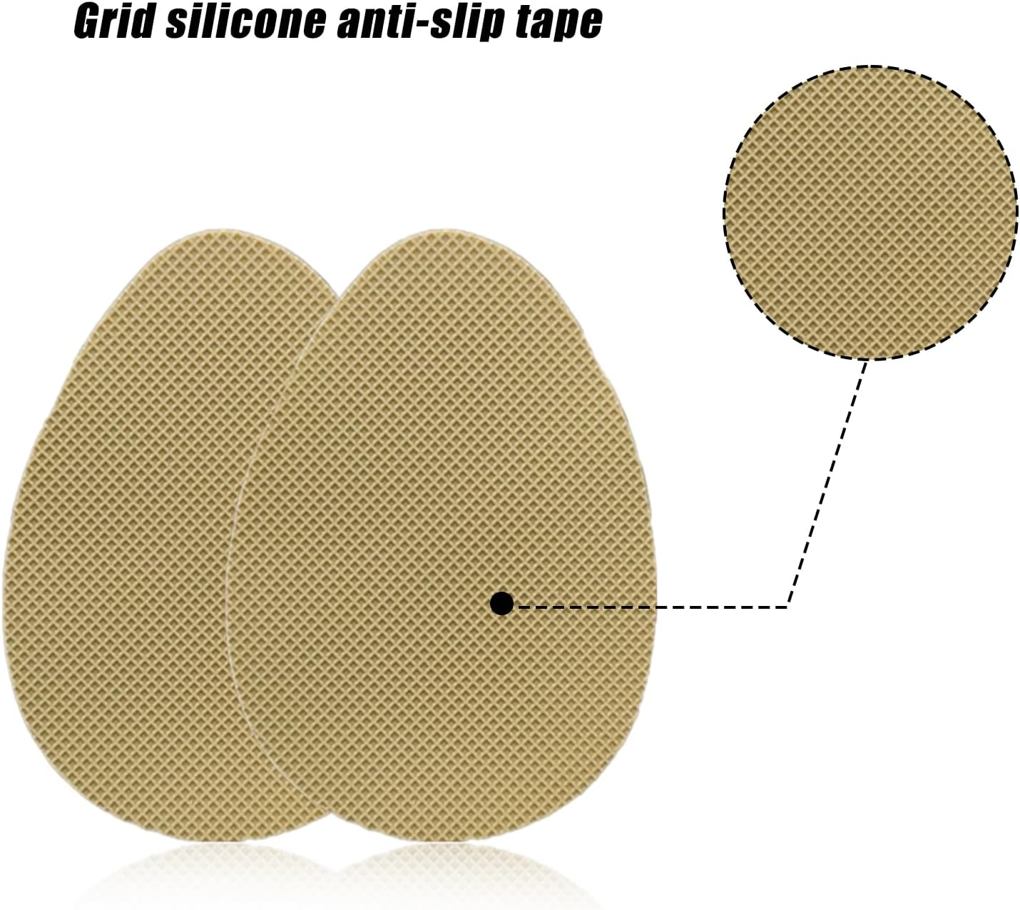 Non-Slip Shoe Pads Self-Adhesive Anti-Slip Sole Sticker Protector - Premium Odorless Silicone Non Skid Grips for High Heels with Heel Grips, 4 Black and 4 Beige, 2.5X3.5X0.06 Inches image number 5