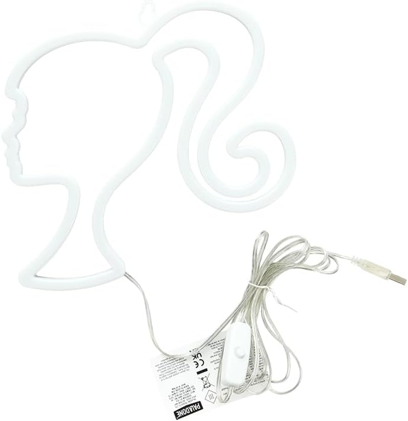 Paladone Barbie LED Neon Light - Officially Licensed Iconic Pink Doll Shaped Lamp, USB Powered, Girls Bedroom Accessories & Decor image number 5