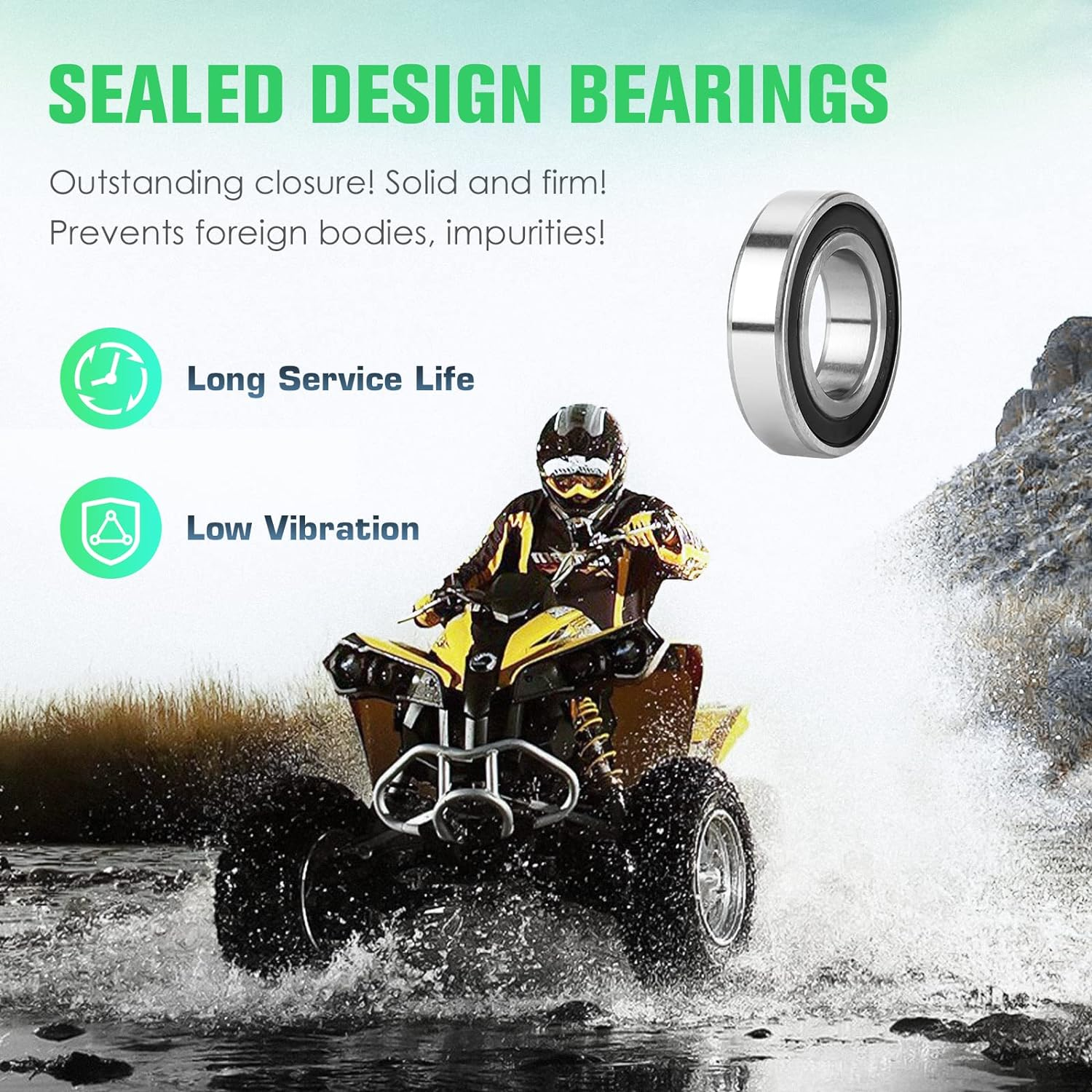 Youxmoto Rear Left CV Axle Drive Shaft & Wheel Bearing Kit Fit for Yamaha Rhino 450 2006-2009, for Rhino 660 2006 2007; for Rhino 700 2008-2013, for 5UG-F530T-20-00/ 5UG-F531H-01-00 image number 4