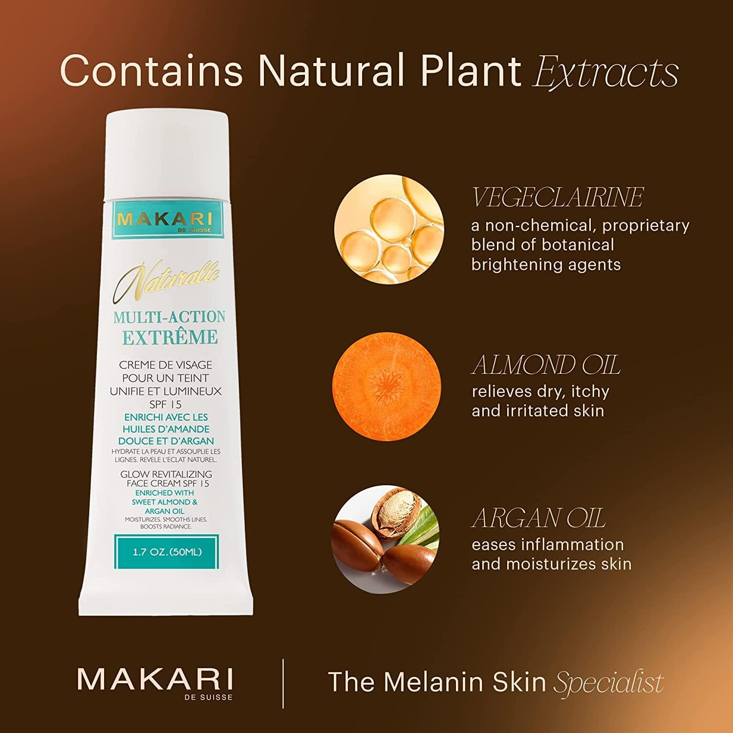 Makari Exclusive Tone Boosting Face Cream - Moisturizer with Ascorbic Acid - Moisturizer Cream for Dry, Normal and Maturing Skin - 1.7 Oz