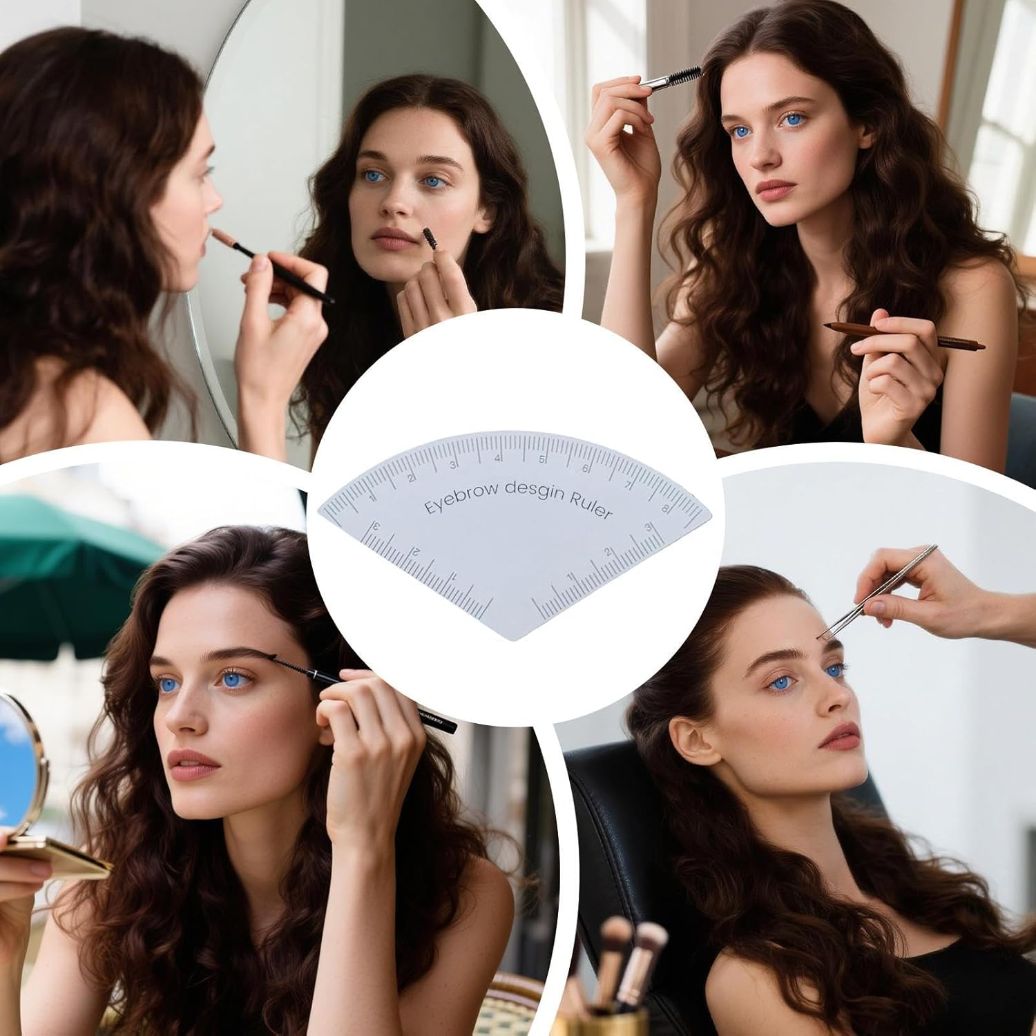 Lmyit Eyebrow Ruler Mapping - Brow Measuring Shaper Tool,Reusable Brow Shaper Makeup Accessories for Travel Professional Beauty Salon Home Vacation image number 6