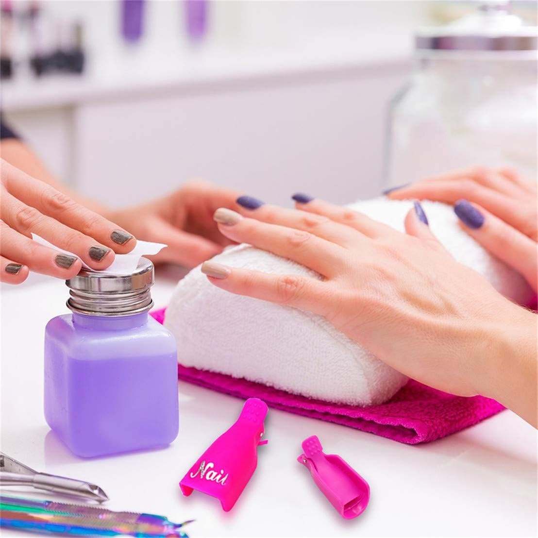 IME Nail Polish Remover Clips Set, Nail Art Gel Cap Soak Clip UV Manicure Soaking Away Nail Clips Gel Polish Remover Wrap Tool Pack of 10