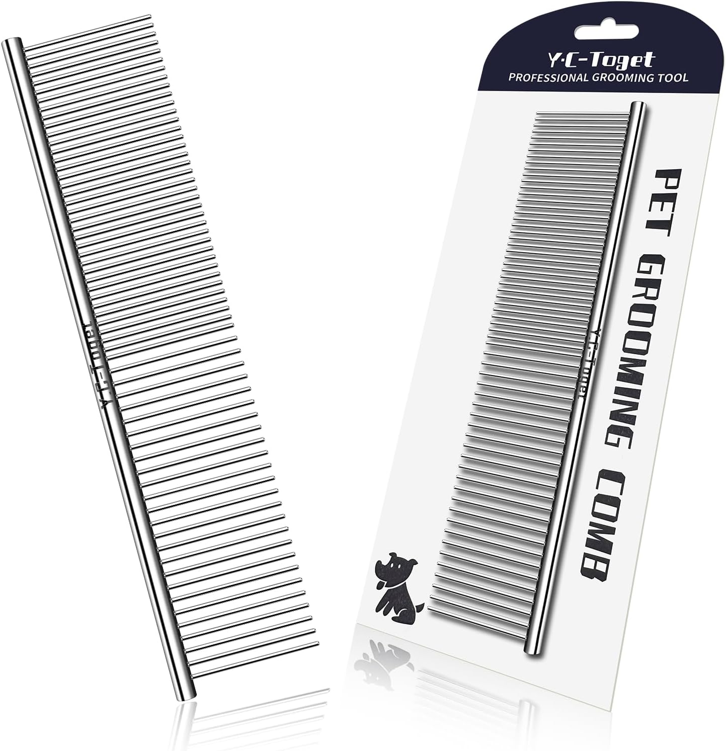 Y.C-Toget Combs for Dog Cat Grooming, Large Steel Dog Cat Comb for Removing Tangles and Knots & Trimming, Professional Grooming Comb for Long-Haired Dog Cat image number 1
