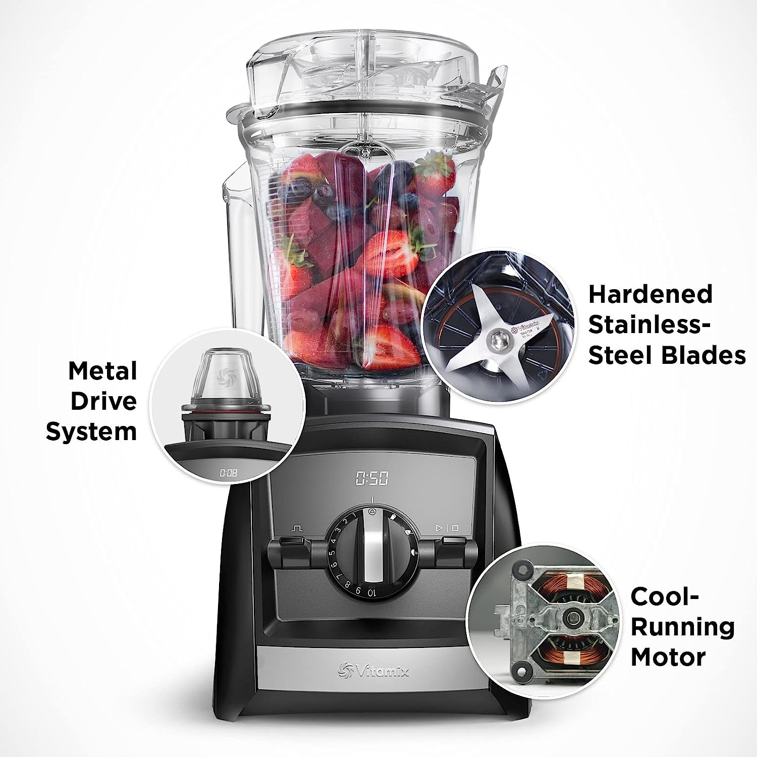 Vitamix A2500I Ascent Series High Performance Blender Slate 2L Powerful 10-Speed Blender with 3 Program Settings and 10-Year Warranty image number 5