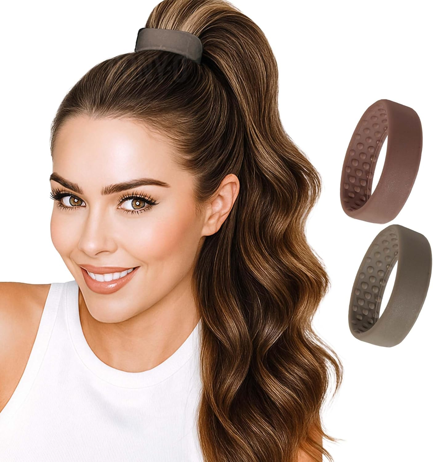 2 Medium Pony-Os for Fine to Normal Hair or Slightly Thick Hair (Blonde and White)