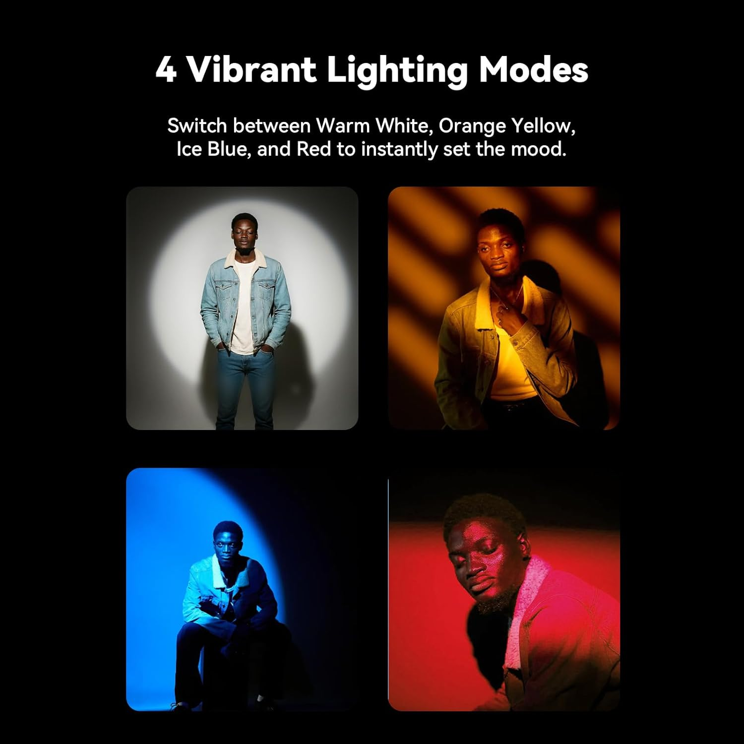 RGB LED Photography Flashlight,7500Mah Aluminum Alloy Patterned Ambient Spotlight,Portable Optical Snoot Light with 4 Color Filters with 20 Gobos for Vlog/Sns image number 3