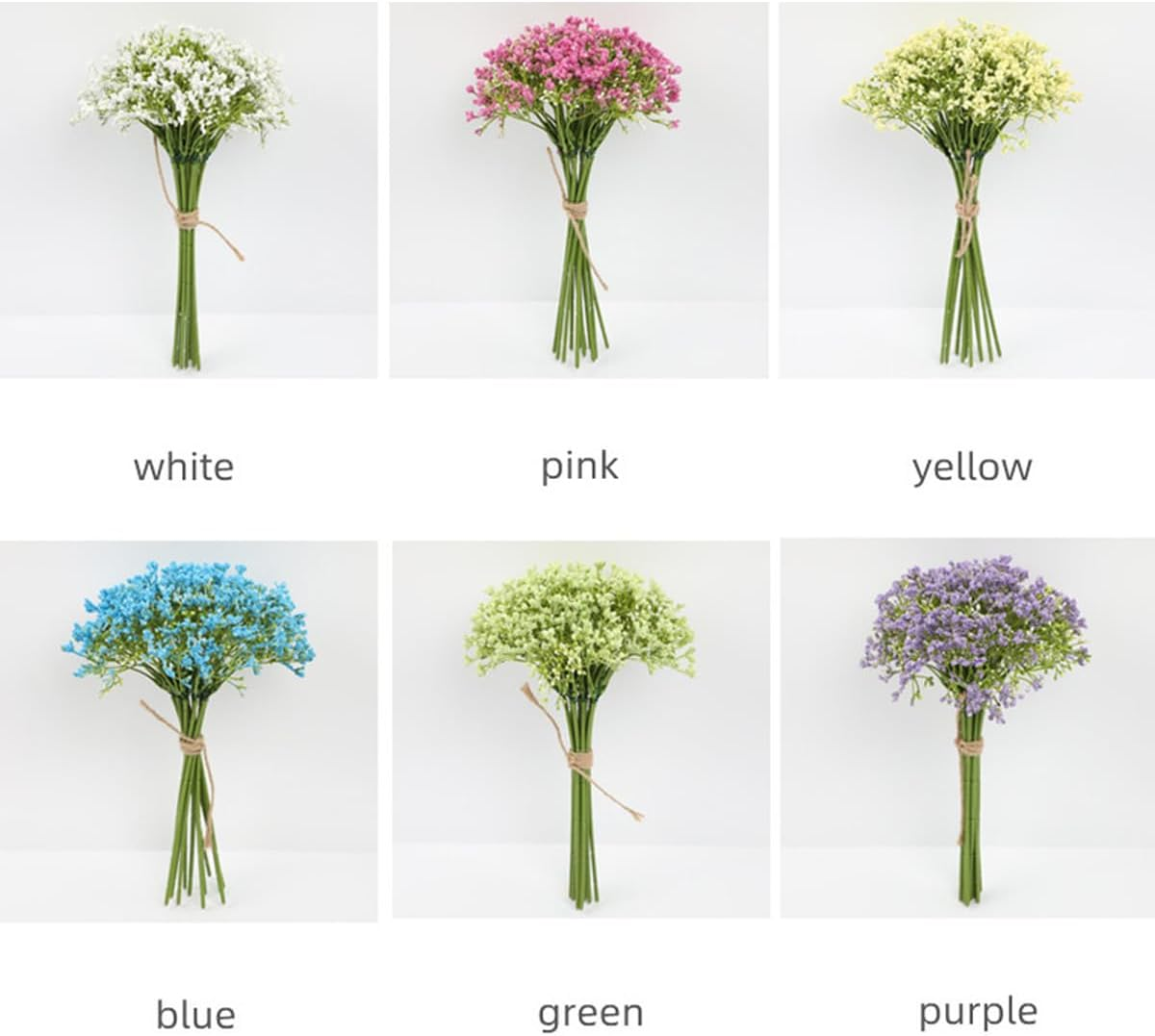 AIMALL 16 Pcs Artificial Gypsophila Bouquets, Silk Baby'S Breath Flowers for Wedding Decor in (12.6 Inches)