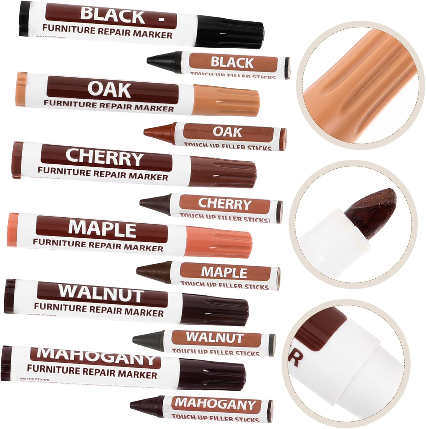 Generic Furniture Repair Marker Set Paint Pens for Scratch Repair Wood Furniture Kit image number 1