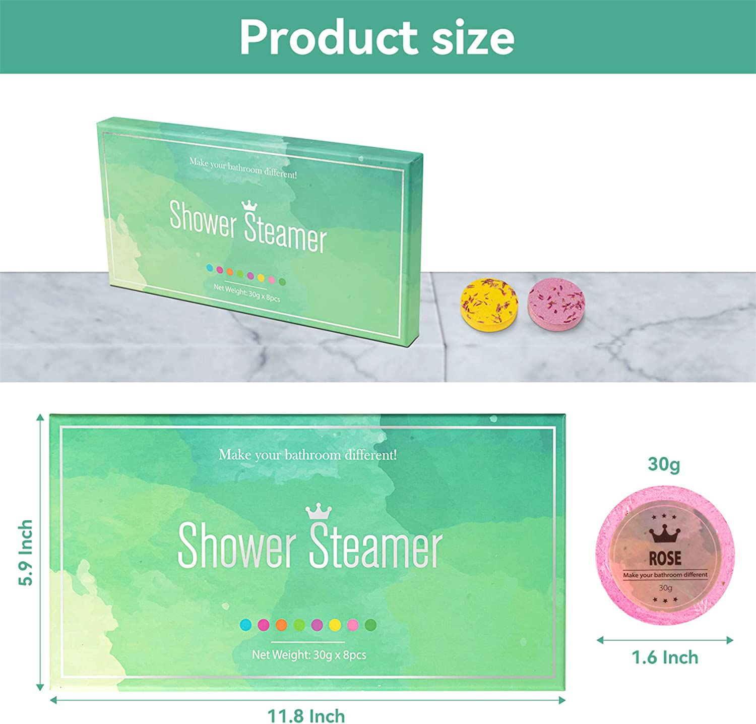 Shower Steamers Aromatherapy,Shower Bombs with Essential Oils for Women and Men，For Self Care and Shower Steamer (8 Smells) image number 5