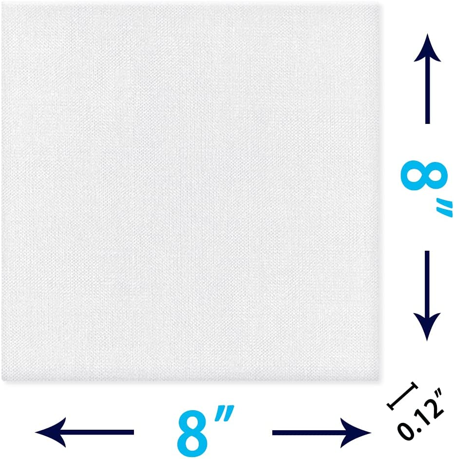 10 Packs Blank Canvas Panels Board 20 X 20 Cm(8" X 8"), 100% Cotton for Acrylic Painting, Oil Paint & Wet Water Art Media, Canvases for Professional Artist, Hobby Painters & Beginners image number 6