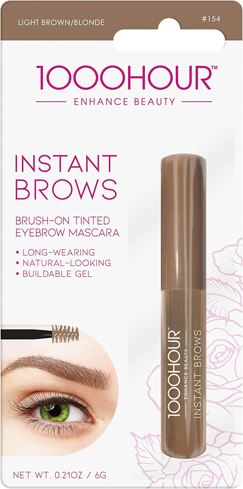 1000 HOUR Instant Brows Mascara, Black/Dark Brown, 6 G