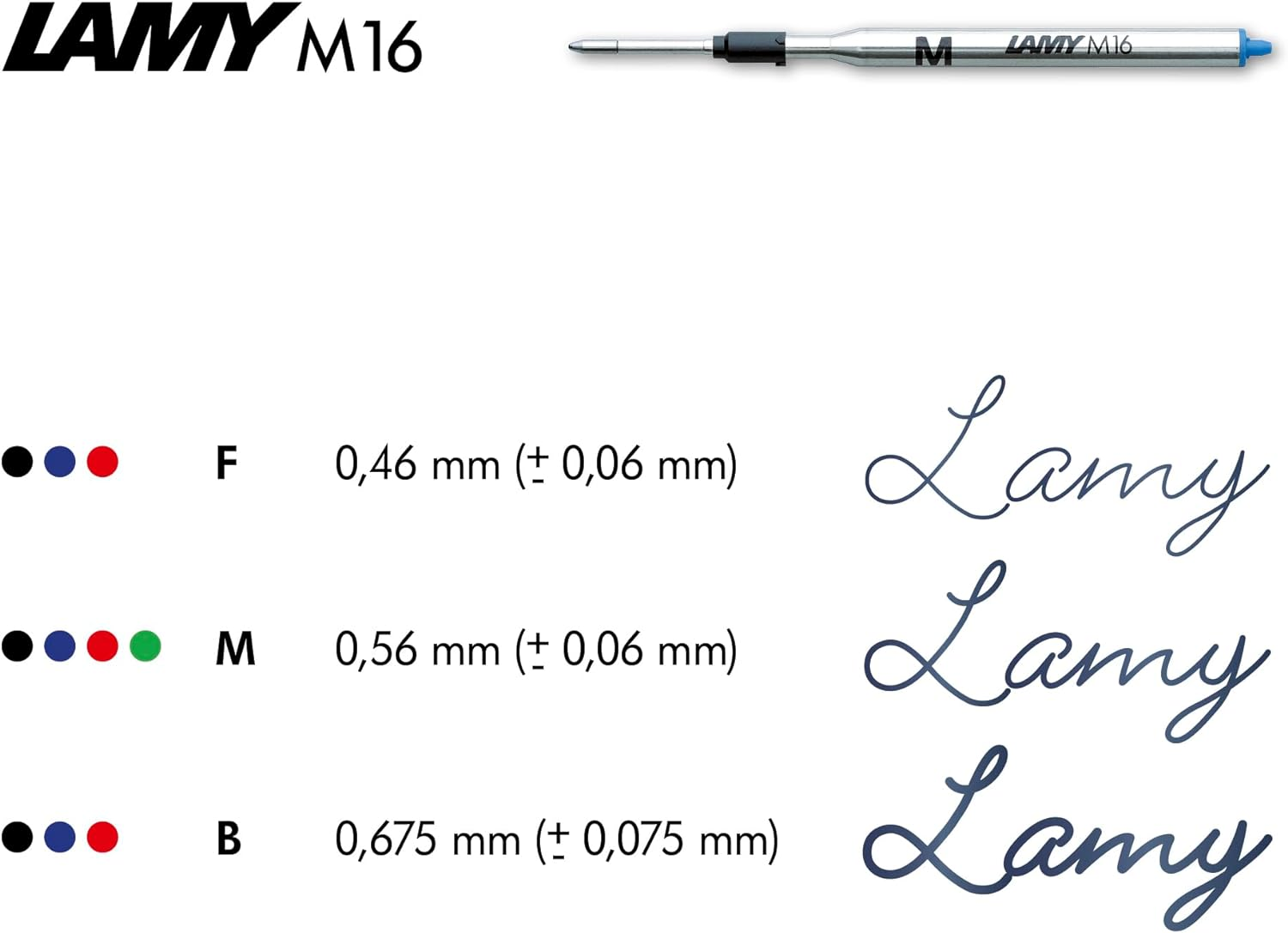 Lamy M16 Fine Point Black Ballpen Refill - Blue image number 3