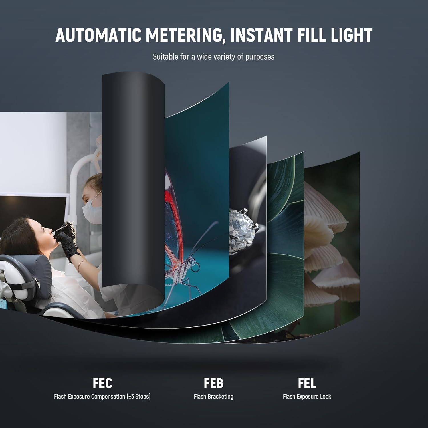 NEEWER RF1-C Marco Ring Flash Compatible with Canon,76Ws GN15 5600K E-TTL Ring Flash Lighting,1-1/128 Output,Front/Rear Curtain Sync,Color Gels,Lens Adapter Rings for Macro Photography image number 2