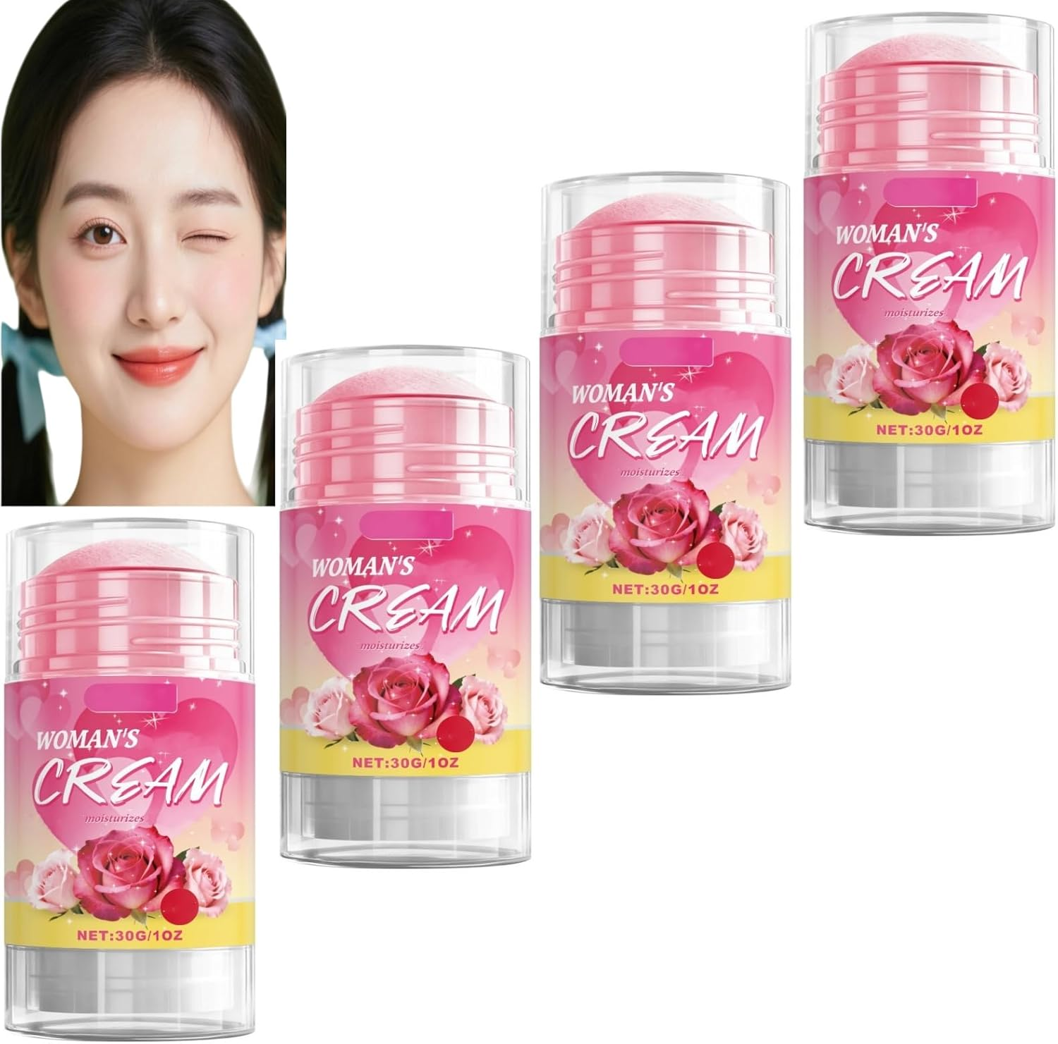 Woman'S Cream Multi Balm Stick, Moisturizing and Smooth for Face, Neck and Body,Absorbs Quickly without Greasiness, Lightweight,Ideal for Daily & Travel Use,Gentle for All Skin Type (1PCS)