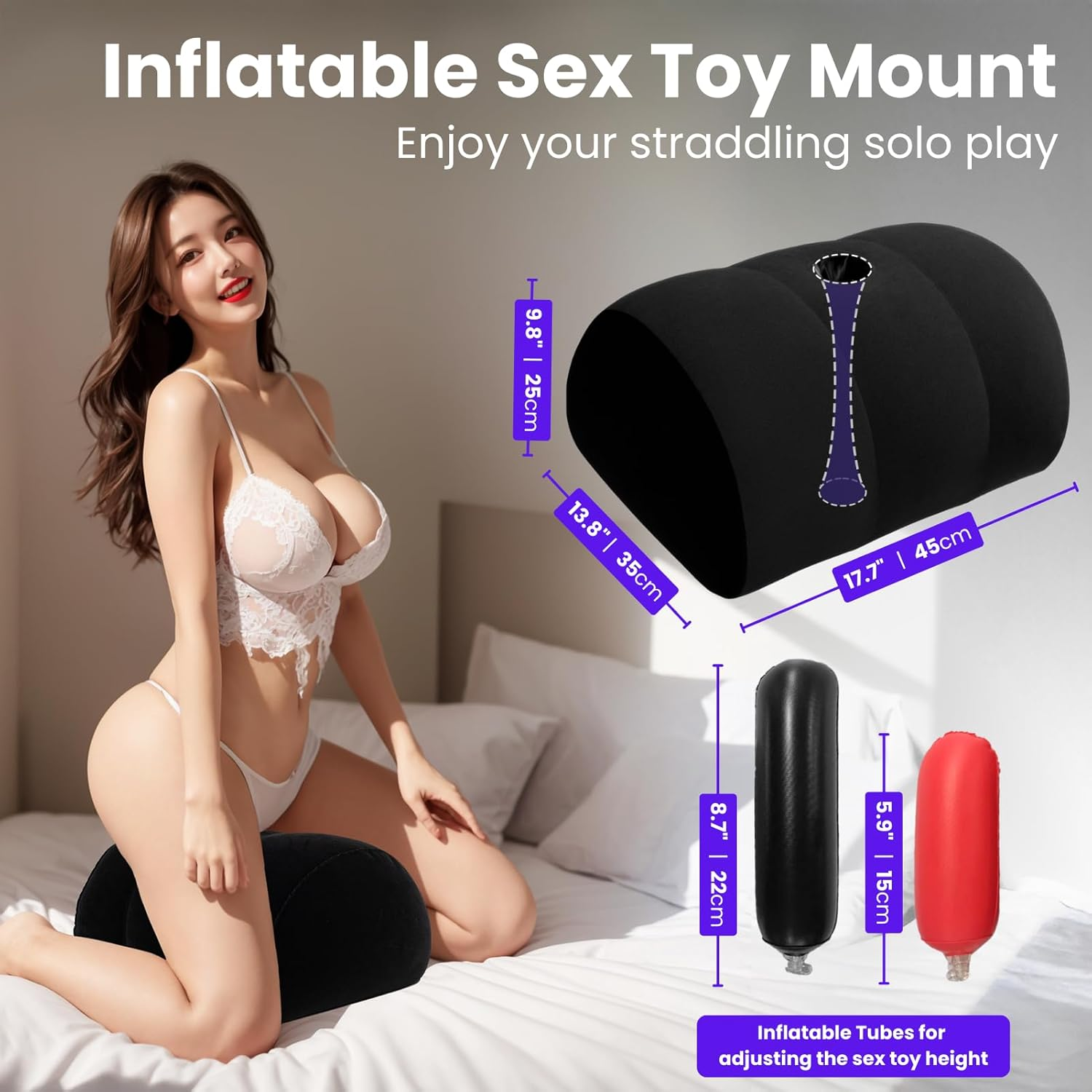 Tissi Dildo Mount Pillow Sex Position for Adults Toys Women Chair Toy Couples Black