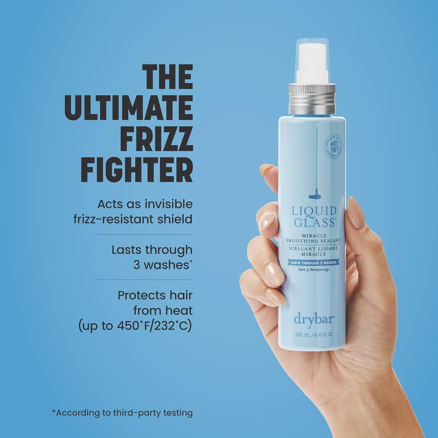 Drybar Liquid Glass Miracle Smoothing Sealant for Fine-Medium Hair - Travel Size | Heat Protectant for Hair, Lasts through 3 Washes for Long-Lasting Frizz Resistance and High-Shine Finish image number 6