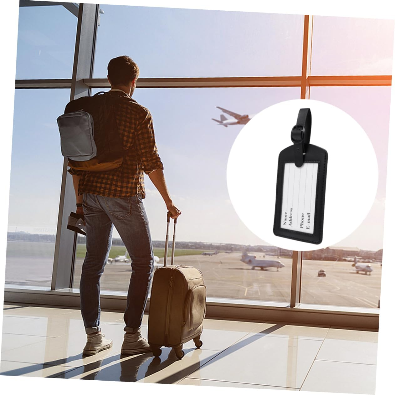 10 Pcs Luggage Tag Id Card Holder Card Holder Lanyard Card Holder Retractable Badge Holder Travel Bag Leather Travel Tags Travel Accessories Board the Plane image number 3