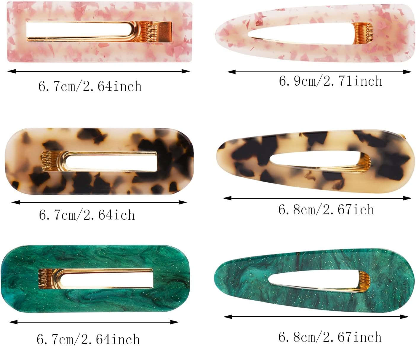 Parcce 12 Pieces Acrylic Resin Marble Hair Clips Set, Decorative Pearls Hair Barrettes Sweet Decorative Bobby Pins Hairpin Headwear Hair Accessories Headwear for Women and Girls&hellip; image number 1