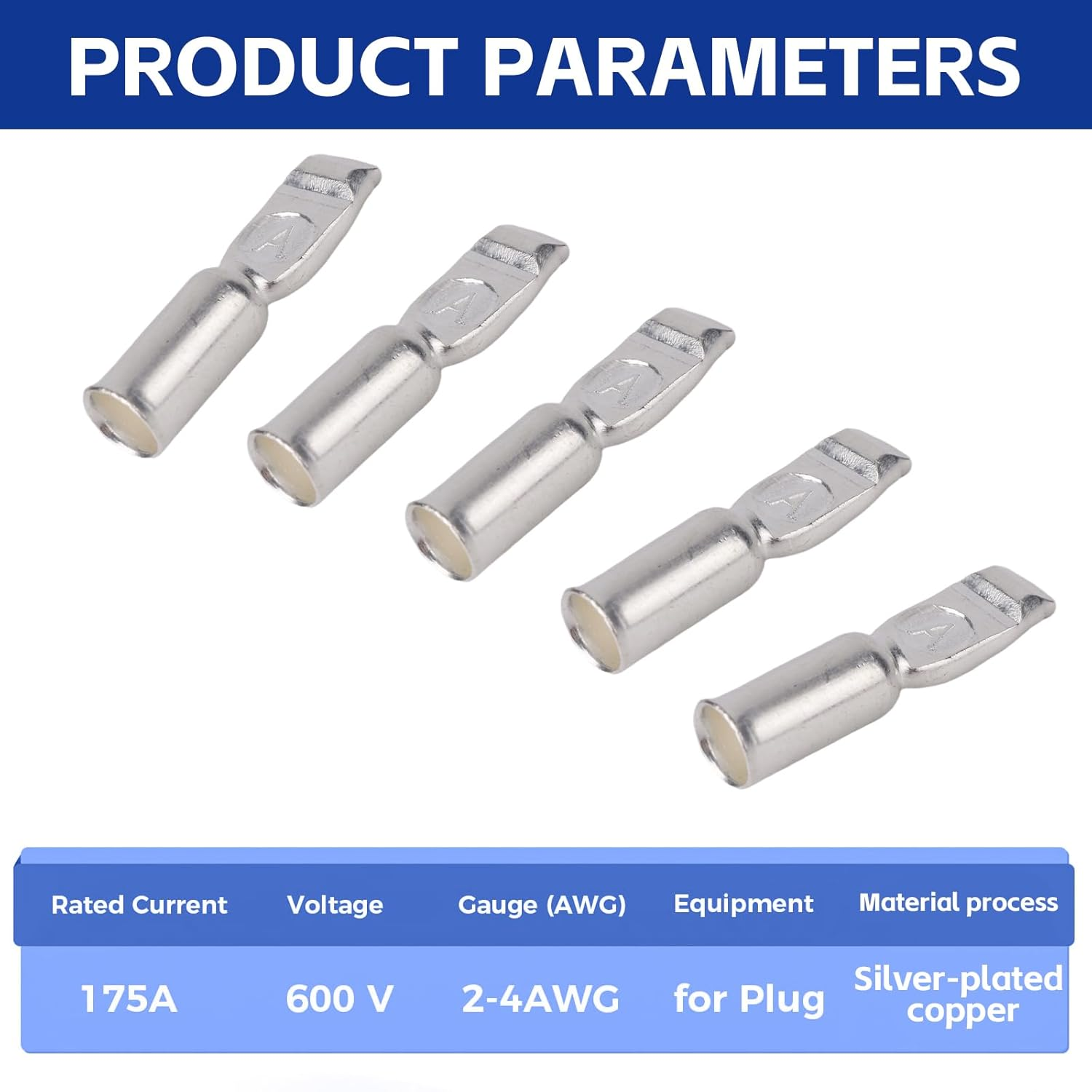 10Pcs Battery Quick Connect Terminal Pins, Replacement Terminal Pins for 50A 6-12 AWG Battery Quick Connect/Disconnect Connector Wire Harness Plug Towing Winch Systems Accessories image number 1