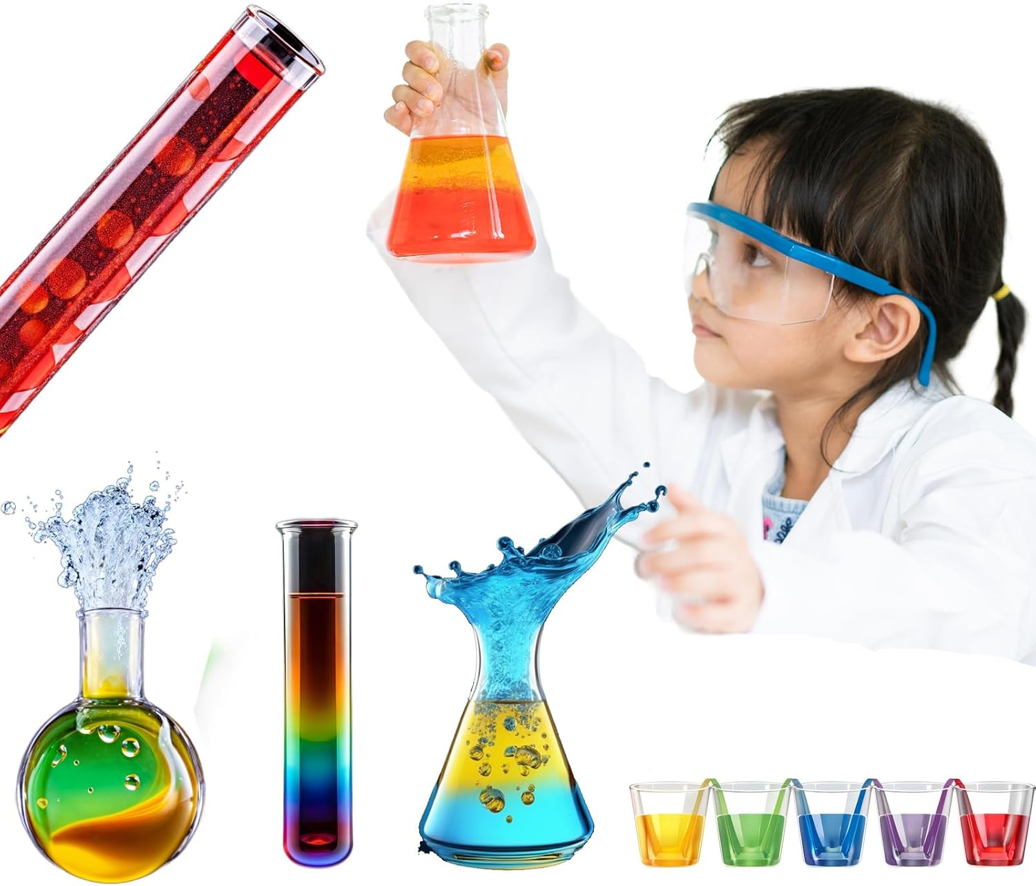 135+ Experiments Girls' Science Kit - STEM Learning Toy with Glow-In-The-Dark, Crystal Creation, Colour Changing, and Explosive Experiments for Kids