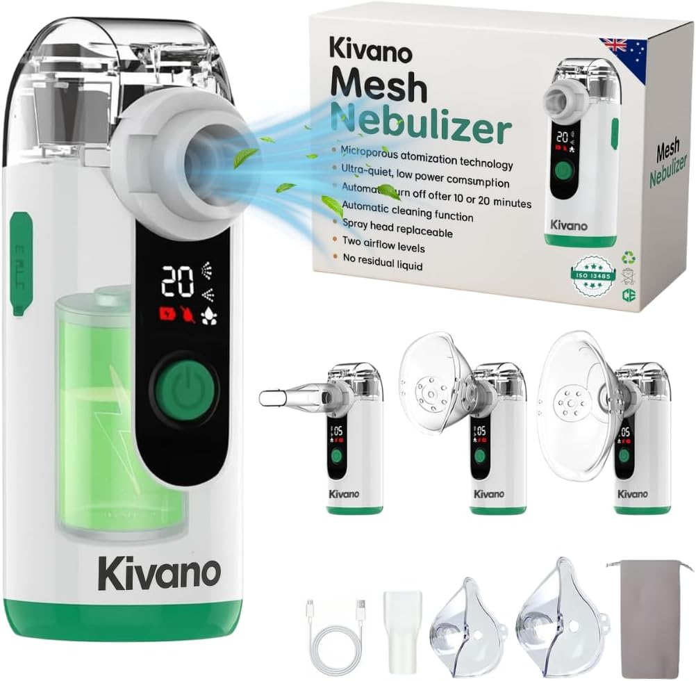 Nebulizer &ndash; Portable Nebuliser for Kids & Adults, Quiet Steam Inhaler for Breathing Relief, Handheld Nebuliser Machine for Home & Travel Use, Rechargeable Compact Inhalation Device image number 2